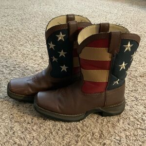 Durango Kids Boots in Brown, Red, Blue, and White